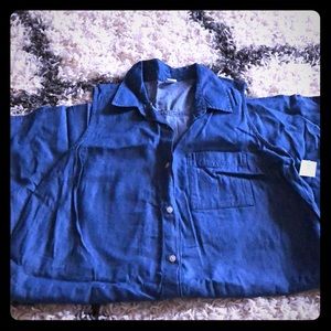 NWT old navy jean button down sleeveless dress